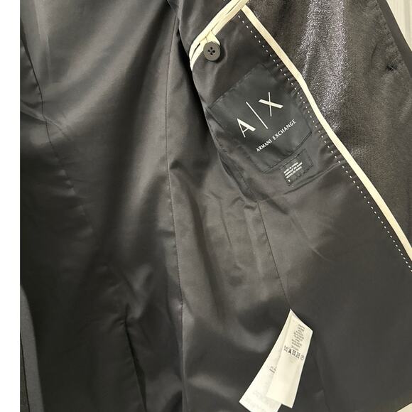 Armani Exchange Single Breasted Preppy Holiday Black Shiny Blazer Size Women's 0 - Picture 4 of 5